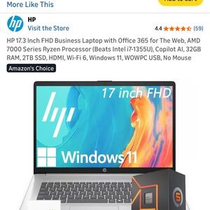 HP 17 Inch FHD Laptop - Silver